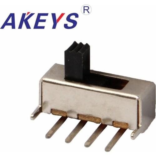 10PCS SS-13F24 1P3T-G4/G8 Single pole three throw 3 Position slide switch DIP 4 pin verticle type bend pin with 2 fixed pin
