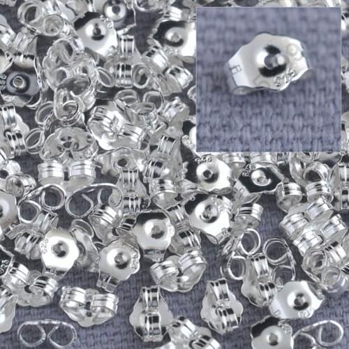 1000pcs Factory Price Bulk Pure 925 Sterling Silver Jewelry Findings Back Stopper For Stud Pin Jewelry Settings 925 LOGO
