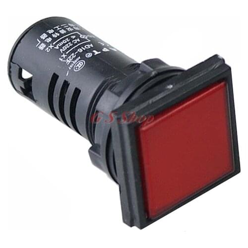 22mm Highlight LED square power indicator button switch AD16-22F red green yellow 24V220V380V