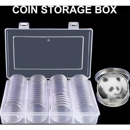 60 Pieces 40 Mm Silver Eagles Coin Capsules Coin Case Coin Holder Storage Container With Storage Organizer Box