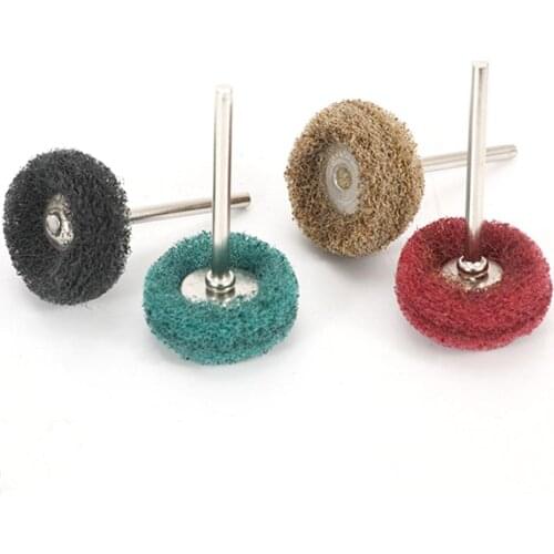 100Pcs/Set Abrasive Wheel Scouring Pad Mini Brush Nylon Grinding Sanding Head Buffing Polishing Wheel Accessories Tool