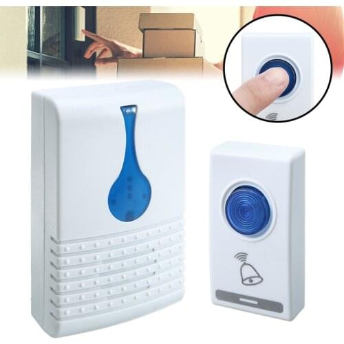 Wireless Jinglebell Doorbell Battery Operated Door Bell With LED Flash 32 Tune Song 100M Range