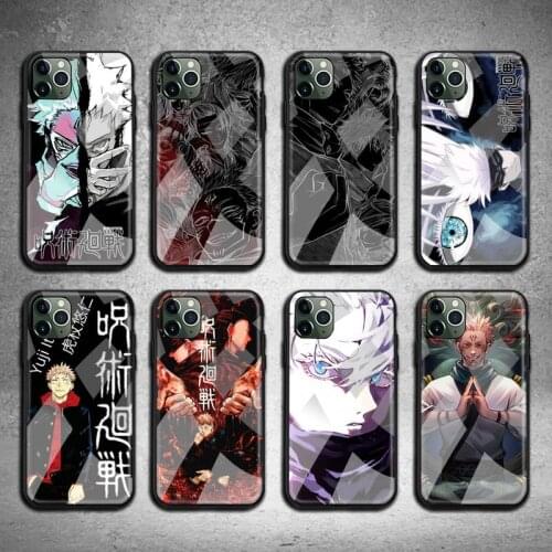 Hot Anime Jujutsu Kaisen Yuji Phone Case Tempered Glass For iPhone 12 11 Pro Max Mini XR XS MAX 8 X 7 6S 6 Plus SE 2020 cover