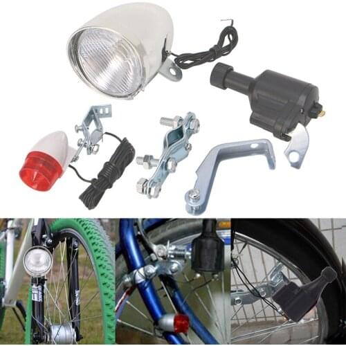 D5QD Motorized Bike Bicycle Friction Dynamo Generator Head Tail Light Acessories