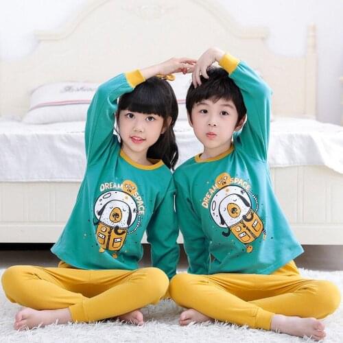 Boys Girls Cotton Pajamas Sleepwear Kids Pajamas Sets Unicorn Long Sleeve +pants Pijamas Infantil Homewear Children Pyjamas Kids