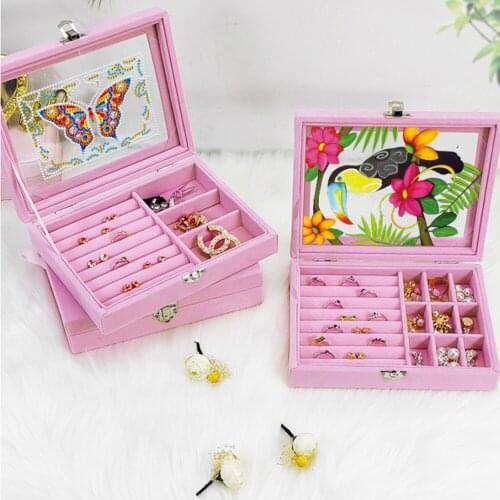 5D DIY Special Shaped Diamond Painting Jewelry Box Containers Desktop Home Decorative Craft Storage Organizer Case Gifts