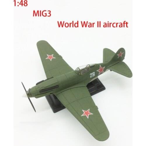 Diecast 1/48 Scale MIG3 World War II Airplane Model Soviet Military Aircraft Adult Collection Static Decoration Gifts Hot Toys