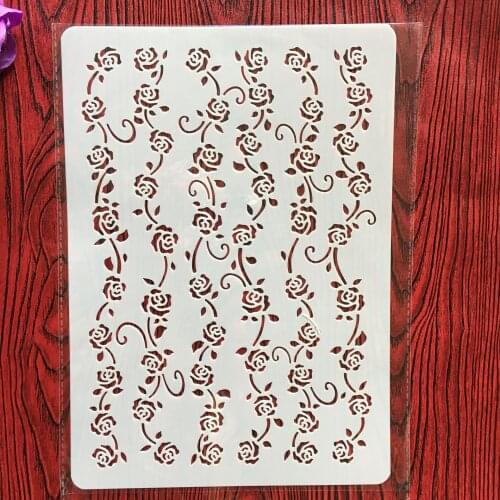 Vine flowers A4 29*21cm DIY Stencils Wall Painting Scrapbook Coloring Embossing Album Decorative Paper Card Template