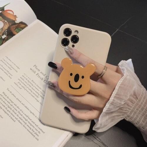 Cartoon Silicone Protective Cover + Kickstand for IPhone 12 12min 12Pro 11 11Pro 11ProMAX SE2020 7 8 8Plus X XR Bumper Case