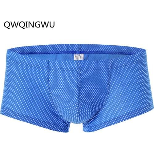 Men Boxers Sexy Underwear Male Dot Pattern Underpants Men Cuecas Tight Low Waist Boxer Shorts Mens Underwear Nightwear Trunks
