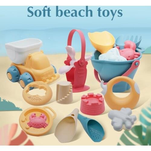 Soft Glue Beach Toy for Kid Baby Beach Game Toys Children Summer Toys for Beach Play Sand Water Game Play Cart Boy Girl Bath Toy