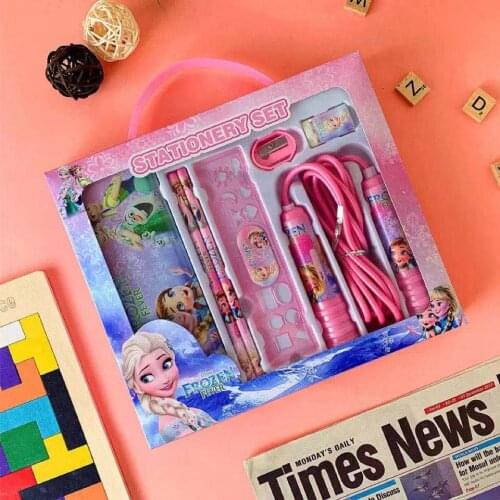 7-piece Disney Princess stationery set, cartoon stationery box, cute skipping rope and other learning and writing supplies gifts