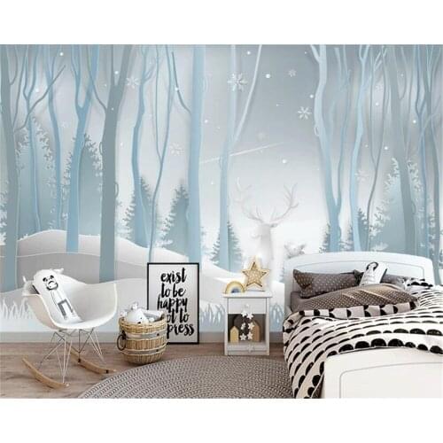 Customized Wallpaper photos 3D Forest Elk Living Room Background Wall Painting Home Decor Living Room Bedroom mural 3d wallpaper