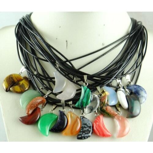 Natural stone Quartz crystal Turquoises tiger eye Opal lapis Heart-shaped Pendant for diy Jewelry making necklace Accessories