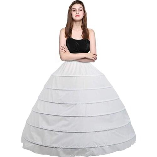 New Spring Design Womens 6 Hoops Petticoat Skirt for Party Wedding Crinoline Slip Underskirt