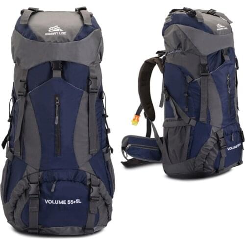 BOWTAC Outdoor Hiking Backpack Unisex 60L Waterproof Wear-resistant Multifunctional Backpack Camping Hiking Bag Men Nylon