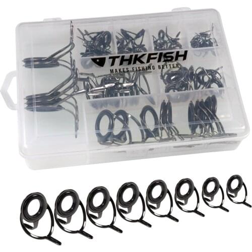 75Pcs/ box Fishing Rod Guides Double Legs Ceramic Ring Telescopic Surf Casting Fishing Rod Guides Tip Tops Rod Accessory