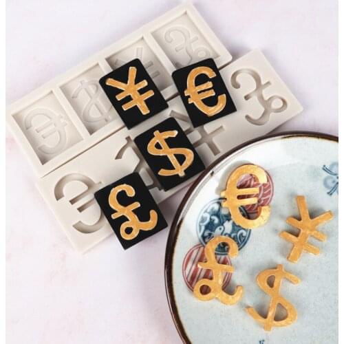 Fondant Silicone Molds US Dollar Pound Euro Renminbi Money Currency Symbol DIY Chocolate Cake Clay Cake Decoration Accessories