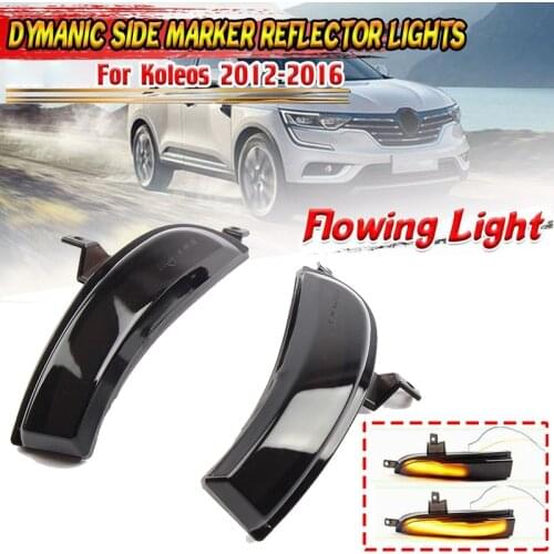 LED Dynamic Side Mirror Indicator, for Renault Koleos 2012-2016 Rear View Turn Signal Flashing Lights Blinker, Amber