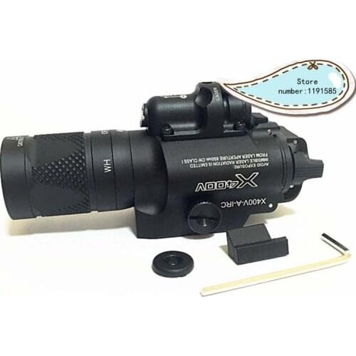 Tactical X400V Pistol Light Combo Red Laser Constant / Momentary / Strobe Output Weapon Rifle Gun Flashlight