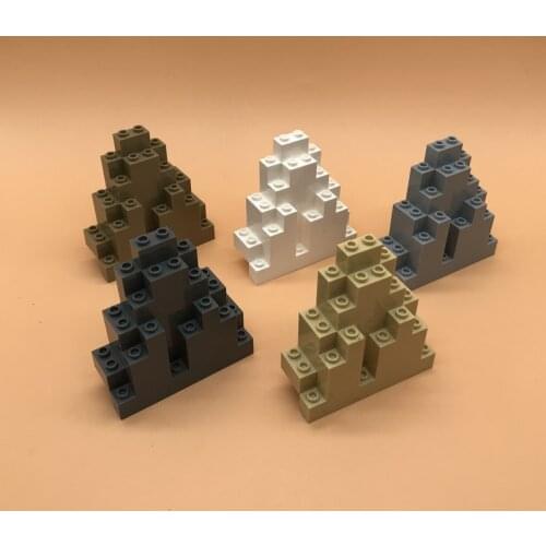 Technical building block moc-6083 city rock wall Bishan DIY assembly toy model education 4x10x6