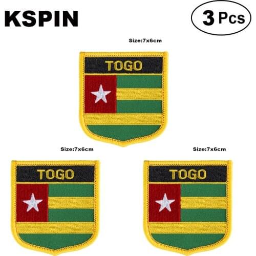 Togo Shiled Shape flag patches national flag patches for Cothing DIY Decoration
