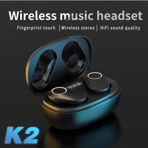 KINGSTAR K2 TWS Bluetooth Earbuds Wireless Headphones Noise Cancelling Headset 9D Stereo Sound Music In-ear Waterproof Earphones