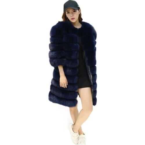 2019autumn And Winter New Autumn And Winter Fur Coat Fox Fur Long Section Horizontal Coat Sleeves Detachable Vest Slim Slim Coat