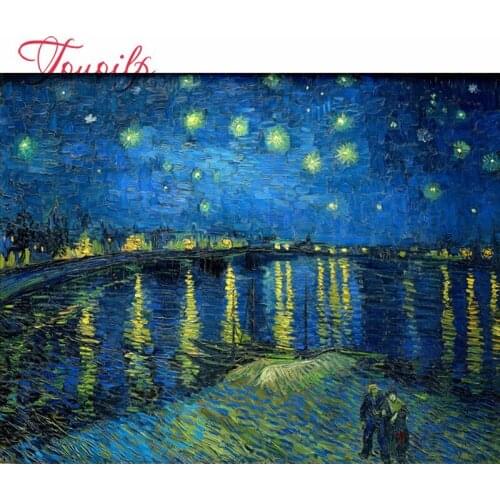 Décoration de la maison bricolage 5D diamant broderie Van Gogh nuit étoilée point de croix kits abstraite peinture à l'huile rés