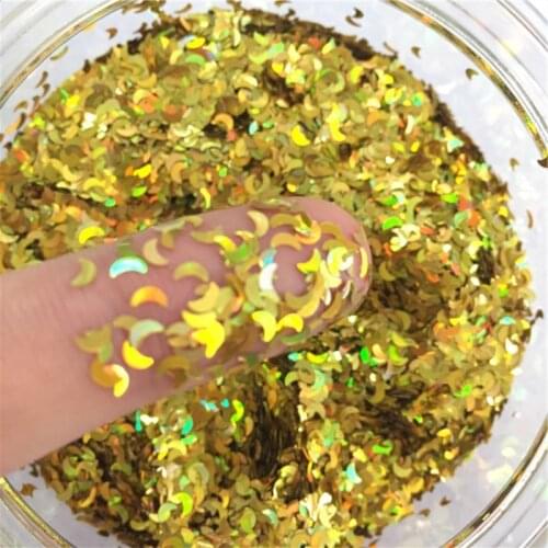 Ultrathin Eo-Friendly Paillettes 3mm Moon Shape Loose Sequins for Nail Art PET Sequin Wedding DIY Craft Decoration Confetti 8g