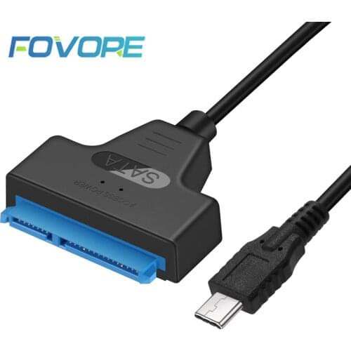 USB 3.1 Type C SATA Cable Converter Male to 2.5'' HDD SSD Drive Wire Adapter Wired Convert USB3.1 SATA3 22Pin Cable for Computer