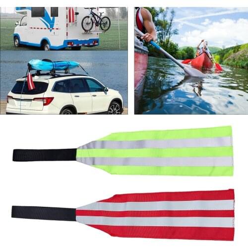 High Visible Safety Trailer Flag, Durable Tow Warning Flag, Safety Signs with Tow Strap for Kayak Canoes Boat