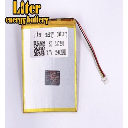 Plug 1.0-4P 317290 2800mah 3.7V Rechargeable lipo battery tablet pc 7 inch MP4 MP5 li ion polymer lithium battery with PCM