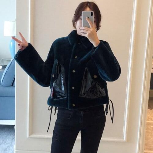 Real Fur Sheep Shearling Winter Coat Women Korean Natural Wool Jacket for Womens Clothing Abrigo Mujer T-G18161 YY790