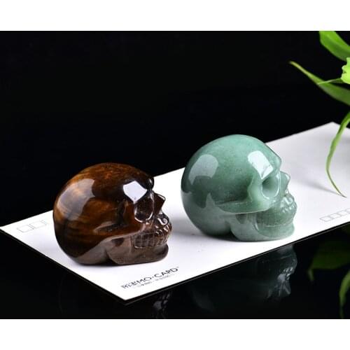 1 PC Delicate Gemstone skull natural crystal decoration home decor stones and crystals wicca healing minerales DIY gift