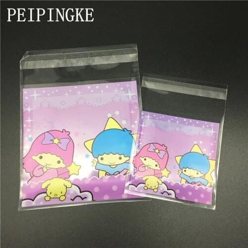 2 Sizes 100pcs Self-adhesive Plastic Biscuits Cookie Bags Wedding Gift Candy Bag Christmas Cookie Packaging Baby Party