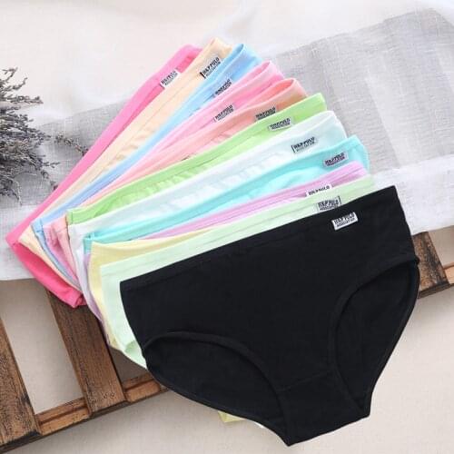 2020 Sexy Womens Cotton Underpant Ladies Briefs Underwear Lingerie Low Waist Plain Panties Girl Knickers Solid Soft Casual New