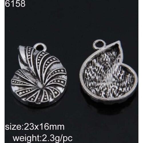 25PCS 23*16MM Antique Silver Plated Sea Snail Conch Charms DIY Handmade Jewelry Findings Accessories Wholesale