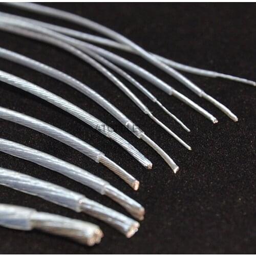 5M Silver Plated FEP Wire High Purity OFC Copper Cable HiFi Audio Speaker Headphone DIY 10/11/13/14/15/18/20/22/24/26/28/30 AWG