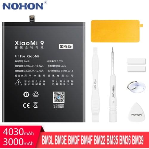 NOHON BM3L BM3E BM3F BM4F BM22 BM35 BM36 Battery For Xiaomi Mi 9 8 Pro CC9 CC9E 5 6 4C 5S Mi9 Mi8 Pro Mi5 Mi6 Mi4C Mi5S Bateria