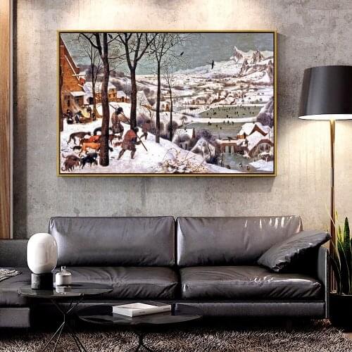 Artcozy Peter Breeger Is a Senior Hunter in The Snow Oil Canvas Painting for Home Decoration Wall Art Canvas Printings Single
