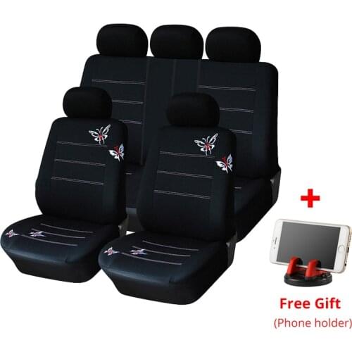 AUTOYOUTH Full Set Car Seat Covers Universal Fit Split Rear Bench Butterfly Car Accessories Flowers Car-Styling Women-like