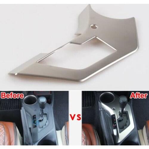 BBQ@FUKA Stainless Steel Car Center Console Gear Shifter Position Panel Cover Trim Interior Part Fit for Toyota RAV4 2014-2015