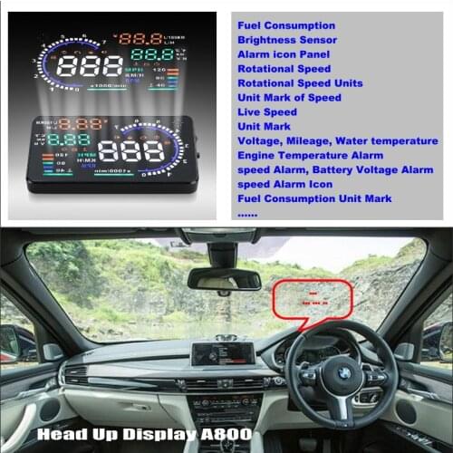 Car HUD Safe Drive Display For BMW X6 / X6 M Power E71 F16 - Refkecting Windshield Head Up Display Screen Projector