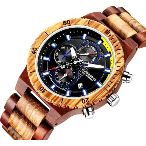 Relogio Masculino Top Brand Wooden Watch Men Watches Luxury Mens Chronograph Military Watches Reloj Hombre Gift for Boyfriend