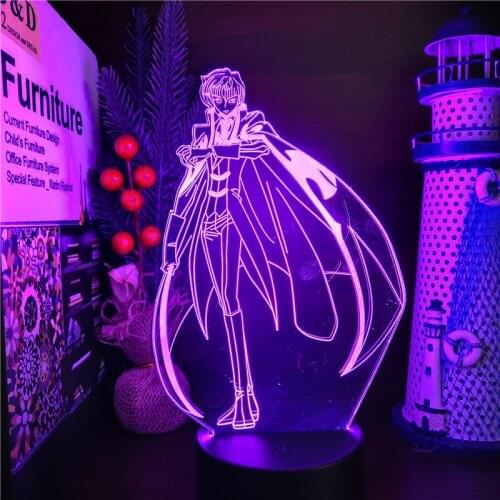 Code Geass Suzaku Kururugi 3D Lamp Anime Led Night Light Bedroom Decor Light USB Touch Sensor Color Changing Desk Lamp Kids Gift
