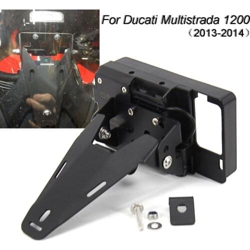 For Ducati Multistrada 1200 Motorcycle GPS Phone Holder Stand Bracket USB Charger GPS Moto 2013 2014 Multistrada 1200