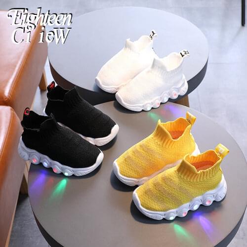Size 21-30 Led Luminous Childrens Sneakers Light-up Shoes Boys Girls Breathable Light-soled Baby Childrens Sneakers Led Girl
