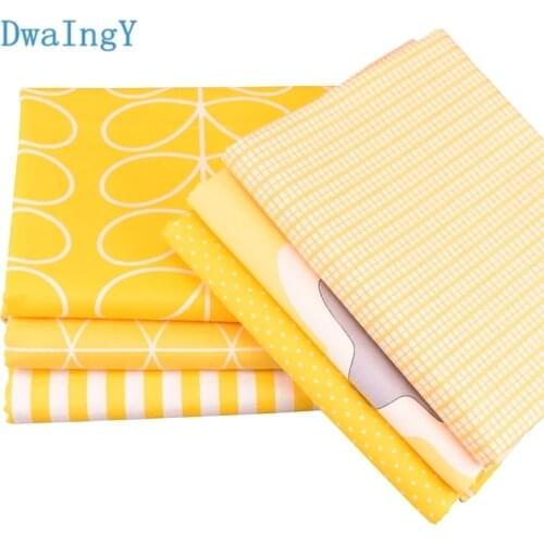 DwaIngY Yellow Series/Printing Twill Cotton Fabric For Sewing,Patchwork,DIY Quilting Cloth Fat Quarters Baby Doll Material Meter