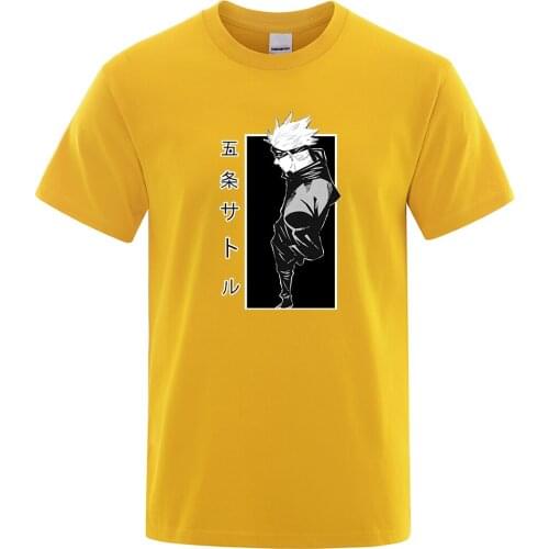 Jujutsu Kaisen Street T-Shirts Summer Fashion Male T Shirt Japan Anime Gojo Satoru T-Shirt Men Short Sleeve Mens T Shirts